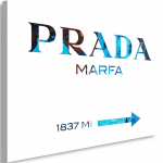 L&otilde;uendiprint Prada Marfa TurquoiseText 60x40 sinine