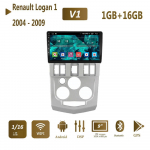 Autoraadio Android 12 Renault Logan 1 jaoks 2004&ndash;2009 Multimeediumipleier Navigeerimine Juhtmeta GPS 2 Din 1+16GB