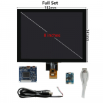 8-tolline HJ080IA-01E IPS LCD-ekraan, draiveri juhtplaat Puuteekraaniga HDMI-&uuml;hilduv monitor Raspberry Pi arvutiteleri jaoks