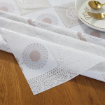 PVC veekindel laudlina, &otilde;likindel pesuvaba pits, plastist Colth valge mustriga restorani laudlina hotelli hommikus&ouml;&ouml;gimatt 60x138cm 1pcs