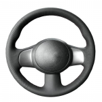 Libisemisvastane must mikrokiust nahast punutud auto roolikate Nissan March Sunny Versa 2013 Almera autole Black Thread