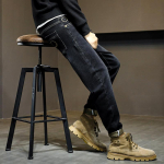Meeste kitsad liibuvad v&auml;ikesed sirge s&auml;&auml;rega teksad, Korea versioon micro Harun stretch tavalised meestep&uuml;ksid 28 black