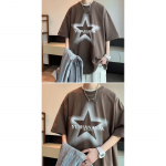 Meeste l&uuml;hikeste varrukatega T-s&auml;rgid Meeste graafilised lahtised &uuml;laosaga &uuml;mmarguse kaelusega Trendikad Retro T-s&auml;rgid Meestele Suure suurusega T-s&auml;rk Uus Suvine Oversize M must