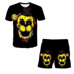 2tk Komplektid Poisid T&uuml;drukud 3D prinditud FNAF riided &Uuml;likonnad Suvemood L&uuml;hikeste varrukatega T-s&auml;rgid + L&uuml;hikesed p&uuml;ksid Riietus Komplektid 4-14 a 160