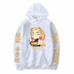 Anime Demon Slayer Hip Hop Manga Hoodie Jaapani t&auml;navariided Chibi Rengoku S&ouml;&ouml;vad Naised Mehed Kevad-s&uuml;gis Pusad Pusad XS valge