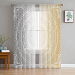 Boheemlaste mandala mustriga l&auml;bipaistvad kardinad elutuppa magamistuppa Moodsad aknad t&uuml;llkardinad l&auml;bipaistev &scaron;ifoonkardin 1 PCS W200XH250cm