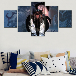 Seinakunsti l&otilde;uenditr&uuml;kk Maal Plakat 5 paneeliga Animeeritud Igrise S&otilde;dalane Joonisfilm Modulaarne Pilt Kodu Kaunistamiseks Maal Lastetuba 20X35 20X45 20X55cm