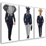 Kolmeosalise pildiga l&otilde;uendiprindiga Animal Africa Suit 60x40 valge