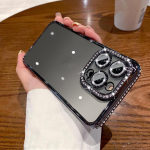 Glitter Diamond kaamera kaitse&uuml;mbris iPhone 14 Pro Max 11 12 13 Pro Xs Max 14 7 8 Plus X Xr luksusliku t&uuml;druku silikoonkaanega iPhone 14 Pro Max must