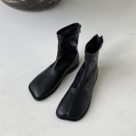 Naiste poolsaapad 2022. aasta s&uuml;gise naiste vabaaja kontsadega l&uuml;hikesed saapad, naiste t&otilde;mblukuga, disaineri kandilised moodsad kingad Size 38(foot 24cm) must