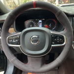 Kohandatud auto rooliratta punutise kate, seemisnahk, 100% sobib Volvo S90 XC90 XC60 S60 V90CC auto salongi lisatarvikutele Gray Thread