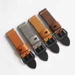 MERJUST K&auml;sitsi valmistatud 20MM 22MM 23MM 24MM 26MM Ehtne nahk Crazy Horse nahast kellarihm Mido PAM U-BOAT rihma jaoks 20mm hall v&auml;rv