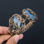 Labradoriit V&auml;&auml;riskivi Puhas Vask Traadiga M&auml;hitud K&auml;sitsi Valmistatud Mansett/ K&auml;ev&otilde;ru Reguleeritav Ehted Adjustable sinine