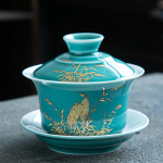 Hiina traditsioonid Gai Wan 4,5-tolline teekomplekt Bone Kung Fu teekomplekt teetassiga portselankauss reisimiseks Ilus ja lihtne veekeetja