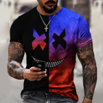 Naljakas XOXO Smiling Face Graphic 3D Prinditud Meeste T-s&auml;rgid T&auml;navamood vabaaja spordis&auml;rk Meeste O-kaelusega &uuml;lisuure T-s&auml;rgi topid 2XL