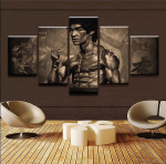 Modulaarsed l&otilde;uendipildid Seinakunst Kodu Dekoratiivne 5 t&uuml;kki Sport V&otilde;itluskunstimaalid HD-tr&uuml;kised Bruce Lee Plakatid Raam Ilma raamita 40x60cm*2 40x80cm*2 40x100cm*1