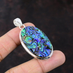 Abalone Shelli ripats, ilus v&auml;&auml;riskivide ehe 925 h&otilde;bedast ripats, k&auml;sitsi valmistatud uhiuus ripats, tervendav kivi ehe kingitus naistele