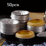20/50/100 tk &Uuml;hekordsed munakoogivormid &uuml;mmargune pann koogipiruka tina fooliumpannidele, 2,9-tollised vooderdised Alumiiniumpannid &Uuml;hekordsed v&auml;ikesed koogipannid 50pcs