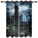 Halloweeni arhitektuur &Otilde;udus&otilde;htu aknakardinad elutuppa Magamistoa K&ouml;&ouml;gi sisustus Akende hooldused J&otilde;ulukardinad 135W x 60H(cm)