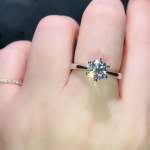 Klassika Moissanite s&otilde;rmus Kihlas&otilde;rmused Peen valge puur Moes&otilde;rmused Naiste Pulmad Trendikad ehted Parimad kingitused