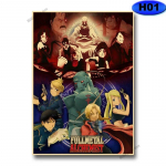 Vintage Fullmetal Alchemist plakat Jaapani multikas Retro j&otilde;upaberist plakat Kodukaunistus Maalimine Seinakleebised Anime Decor 30x21cm