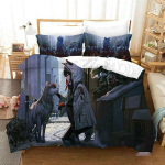 Anime M&auml;ng Arknights Voodipesukomplekt Poisid T&uuml;drukud &Uuml;heinimesevoodi Kuninganna Suurus Tekikott Padjap&uuml;&uuml;r Voodi Lapsed T&auml;iskasvanud Mood Kodutekstiil EU single(135x200cm) gray