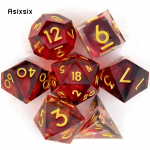 7 tk punane kuldne number terava servaga vaigust t&auml;ringud mitmetahulised t&auml;ringud, mis sobivad rollim&auml;nguks RPG lauam&auml;nguks