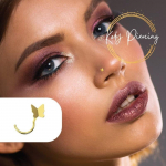 KODY PIERCING 9k t&auml;iskollane kuldne liblikas nina augustamise kruvi &ndash; kvaliteetne augustamine