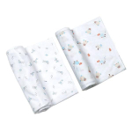 Baby&I Cosmos Baby Rabbit Swaddle Blue + Bear Swaddle Blue, Korea beebitooted white