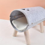 Lemmikloomade voodi igaks aastaajaks, &uuml;mmarguse toruga kassi voodi, eemaldatav disain, vilditud allapanu helehall v&auml;rv