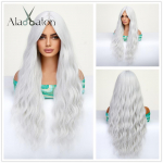 ALAN EATON Valged oranžid roosad pikad lokkis parukad S&uuml;nteetiline laineline parukas tukkidega Ombre Natural Daily Hair naistele kuumakindlatele juustele