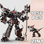 1056 tk 2in1 tehniline soomusrobot mehaaniline s&otilde;dalane ratsu ehitusplokid Tyrannosaurus mudel telliskivist m&auml;nguasjad lastele t&auml;iskasvanutele kingituseks