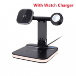4-&uuml;hes kokkupandav magnetilise imemisega juhtmevaba laadija aluse dokk Apple Watch SE 7 kiirlaadimisjaam iPhone 14 13 12 Pro Airpodide jaoks must