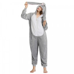 Kigurumi Animal Cosplay kapuutsiga kombinesoon pidžaama meeste naiste pikkade varrukatega talvine soe Rompe magamisriided Panda Lion, leopard, elevant, sebra, tiiger cosplay L