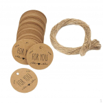 100x Round Kraft Paper Tags String Party Favor gift by diy Cards