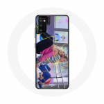 Samsung Galaxy A41 &uuml;mbris Chase Your Dreams M&iacute;a C&aacute;ceres ja Juanma Portolesi