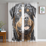 Rottweiler K&auml;sitsi Joonistatud T&uuml;llkardinad Magamistoa Esiku Elutoa Dekoratsioon &Scaron;ifonkardin R&otilde;du K&ouml;&ouml;gi Kodu Kardinad 135W x 114H(cm)