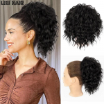 XINRAN s&uuml;nteetiline l&uuml;hike lokkis hobusesaba pikendus, pingutusn&ouml;&ouml;riga hobusesaba naistele pehme loomulik igap&auml;evaseks kasutamiseks 20cm