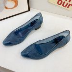 Naiste suvised sandaalid, kristallist tarretisega paksud kontsad, v&auml;lised &otilde;&otilde;nsad libisemiskindlad pehme tallaga kingad 36 tumesinine v&auml;rv