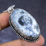 Natural Dendrite Opal Gemstone 925 Steling Silver Jewelry Pendant 2.32 z8o83