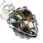 Natural Zebra Jasper Gemstone Handmade 925 Sterling Silver Pendant 2.21 c3h47