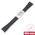 K&otilde;verdatud kummist kellarihm Omega x Swatch Moonswatchi jaoks Roostevabast terasest kokkupandava pandlaga Meestele Naistele tpu Rihm Rolexile 20mm 20mm white
