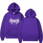 Mood Pullover Y2K Print Hoodie Meeste ja naiste Sport pikkade varrukatega dressipluusid Talve fliis Jogging Top lahtised riided S lilla