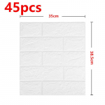 45 tk 3D vahtplastist seinakleebispaneelid telliskivist veekindel kleeptapeet elutuba magamistuba kodu maja vannitoa sisustus Pack of 45 valge