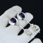 Amet&uuml;sti Kivist K&otilde;rvar&otilde;ngas, Amet&uuml;sti H&otilde;bedane K&otilde;rvar&otilde;ngas, Pirni Kivist K&otilde;rvar&otilde;ngas, 925 Sterling H&otilde;bedane K&otilde;rvar&otilde;ngas, Kivist K&otilde;rvar&otilde;ngas, Meditatsiooni K&otilde;rvar&otilde;ngas 3.14