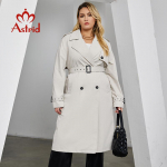 Astrid 2024 Spring Autumn Long Women's Trench coat women windbreaker double-breasted outerwear Overcoat female jacket clothing AS-23020 S beež