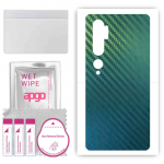 apgo Protective Skin Sticker for the back compatible with Xiaomi Mi Note 10 Pro, Wrap Film, Foil, Vinyl - Pattern Carbon Chameleon CAKA1