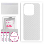 apgo Protective Skin Sticker for the back compatible with Tecno Pop 7 Pro, Wrap Film, Foil, Vinyl - Pattern Transparent Carbon