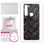 apgo Protective Skin Sticker for the back compatible with Motorola Edge, Wrap Film, Foil, Vinyl - Pattern Carbon Black Pixel