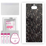 apgo Protective Skin Sticker for the back compatible with Sony Xperia 10 Plus, Wrap Film, Foil, Vinyl - Pattern Carbon Black Pixel